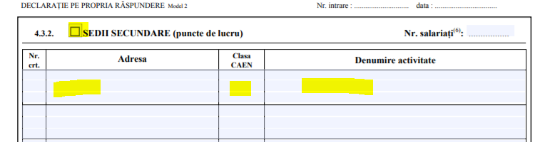 Autorizare cod caen onrc