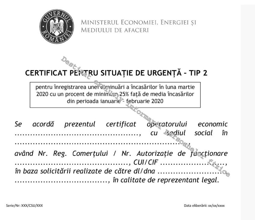 Ordinul privind eliberarea certificatelor pentru situatii de urgenta publicat in MOF- O 791/25 ...